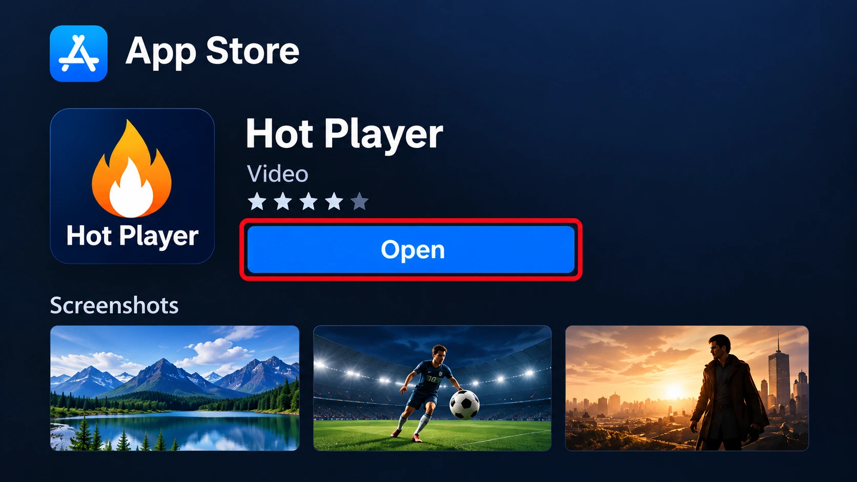 افتح Hot Player — رسم توضيحي