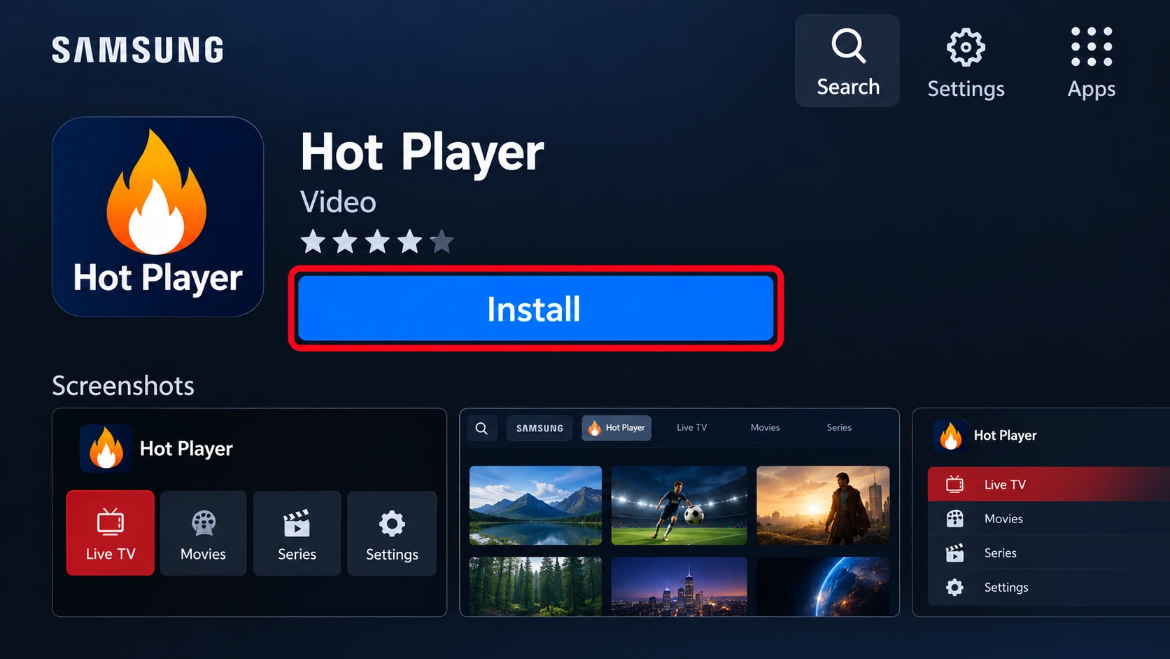 ثبّت Hot Player — رسم توضيحي